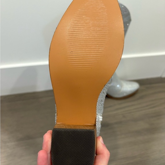 Western Cowboy Silver Bedazzled Cowgirl Concert Boots Women's Size 7 & 7.5 - Picture 7 of 8